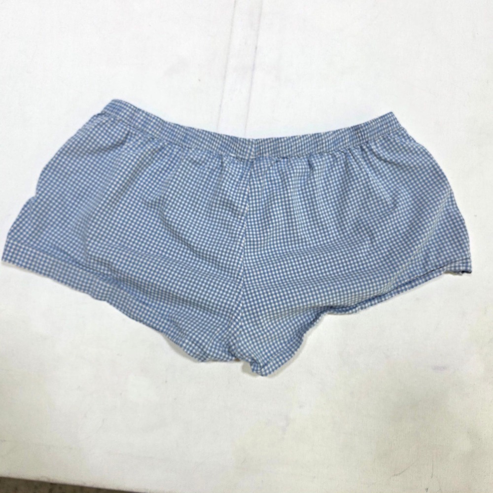 Brandy Melville Pajama Shorts Womens OS Blue Gingham Plaid Lounge Sleepwear